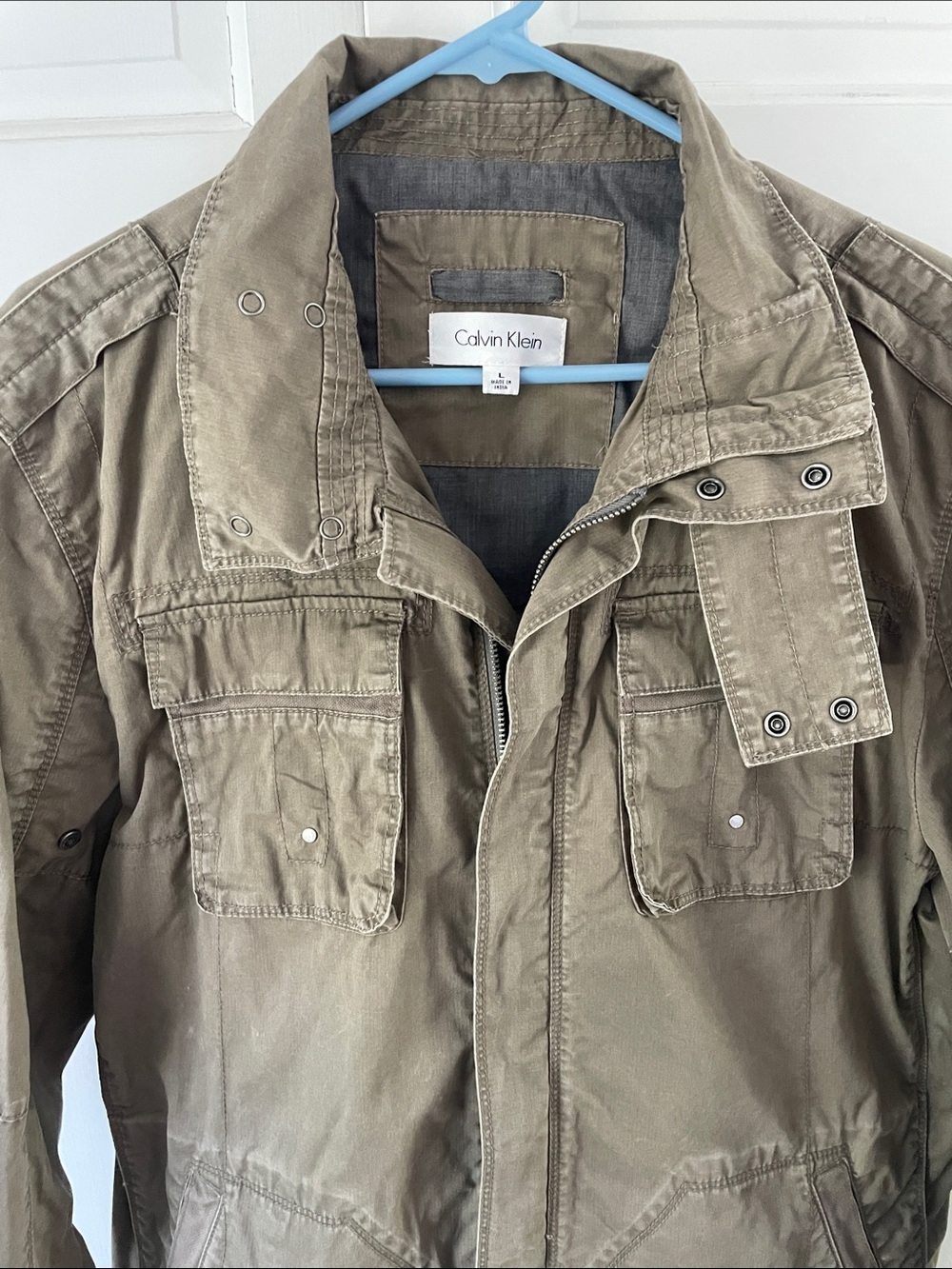 Calvin Klein Men’s Olive Green Military Field Jacket. Size Large - Picture 6 of 10
